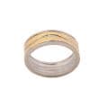 NEXTE Jewelry Two-tone Etched Design Wedding-style Band