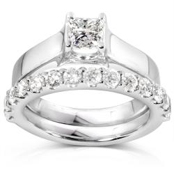 14k White Gold 1 1/4ct TDW Diamond Bridal Ring Set (H-I, I1-I2)