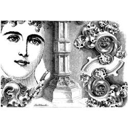 LaBlanche Face with Column Collage Silicone Stamp