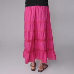 Provogue Women's Lace-detailed Peasant Skirt