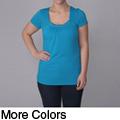 Journee Collection Women's Plus Embellished Neckline Top