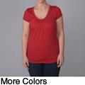Journee Collection Women's Plus Size Embellished Neckline Short-sleeve