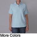 ADI Ultra Women's Double Pique Short-sleeve Buttoned Neck Polo Shirt