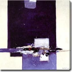 Abstract 'Purple, Black and White' Giclee Canvas Art
