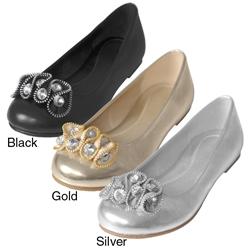 Journee Collection Girl's 'Foy-9' Rhinestone Accent Ballet Flats