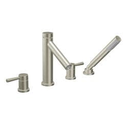 Moen Brushed Nickel Double-handle High Arc Roman Tub Faucet with Hand Shower