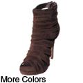 Liliana by Adi Women's 'Jamsie-10' Faux Suede Strappy Peep Toe Ankle Booties