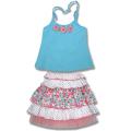 Beetlejuice London Girl's Halter and Tulle-trimmed Tiered Skirt Set