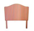 Pink and Yellow Pinstripe Fabric Twin Headboard