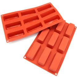 Freshware 9-cavity Narrow Loaf Silicone Mold/ Baking Pans (Pack of 2)