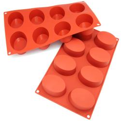 Freshware 8-cavity Oval Cake Silicone Mold/ Baking Pans (Pack of 2)