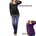 Lilac Clothing Women's Maternity Cowlneck Long-sleeve Tunic Top