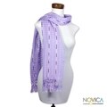 Handcrafted Cotton 'Guatemala Gladiola' Scarf (Guatemala)