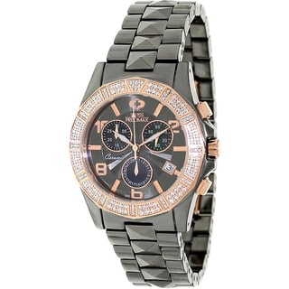 Swiss Precimax Women's Grey Ceramic 'Luxe Elite' Chronograph Watch