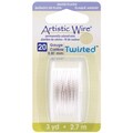 Artistic Wire Twisted Round 3 Yards/Pkg-20 Gauge Silver