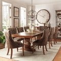 Atelier Traditional French Burnished Brown Pedestal 9-piece Dining Set