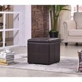 Classic Synthetic Leather Storage Cube with Hinge