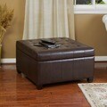 Christopher Knight Home Alexandria Brown Bonded Leather Storage Ottoman