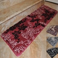 Fashion Street Floral Memory Foam Extra Long Bath Rug