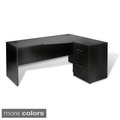 Crescent Right Desk with Desk High File Cabinet
