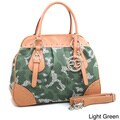 Anais Gvani Studded Camouflage Large Satchel