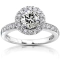 14k Gold Moissanite and 1/4ct TDW Diamond Engagement Ring (G-H, I1-I2)