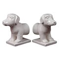 White Ceramic Dog Bookend (Set of 2)