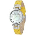 Anne Klein Women's Stainless Steel Yellow Leather Strap Watch