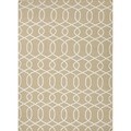 Flat Weave Geometric Beige/ Brown Wool Rug (9' x 12')