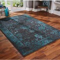 Indoor Black/ Teal Area Rug