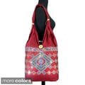 Handmade Bucket Style Shoulder Bag with Bead Accent (India)