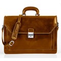 Alberto Bellucci Stylish Honey Triple Compartment Briefcase 
