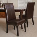 Christopher Knight Home Lissa Chocolate Brown PU Dining Chairs (Set of 2)