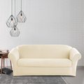Stretch Plush Cream Sofa Slipcover