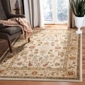 Oushak Cream/ Green Powerloomed Rug