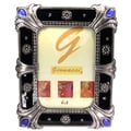Cristiani Rectangular Enameled Pewter and Crystal Frame