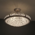 6-light Dark Bronze with Venitian Glass Semi-flush Fixture