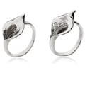 De Buman Sterling Silver Diamond Accent Cala Lily Flower Ring