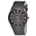 Skagen Men's Stainless Steel Brown Leather Strap Watch