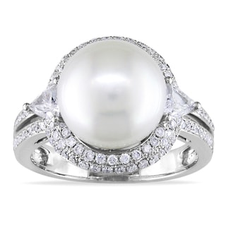 Miadora 14k Gold South Sea Pearl and 3/4ct TDW Diamond Ring (G-H, SI1-SI2)