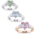 Miadora Sterling Silver Gemstone Heart Ring