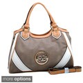 Anais Gvani Color-blocked Faux Leather Shoulder Bag
