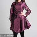CoffeeShop Juniors Iridescent Graphite Double Breasted Trench Coat