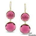Miadora 22k Yellow Goldplated Gemstone Dangle Earrings