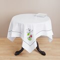 Saro Square Embroidered Christmas Table Topper