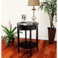 Espresso Finish Wood Single-drawer Round Side/ End Table