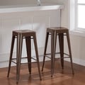 Tabouret 30-inch Chocolate Chip Metal Bar Stools (Set of 2)