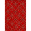 Hand-tufted Circles Red Wool Rug (9' x 12')