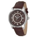 Bulova Men's 'Precisionist' Stainless Steel/ Brown Leather Watch