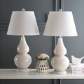 Cybil Double Gourd 1-light Pearl White Table Lamps (Set of 2)